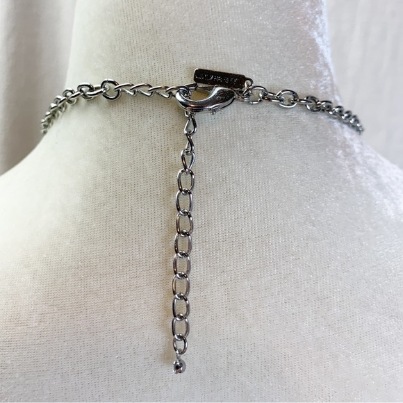 Lane Bryant Blue Statement necklace rhinestone clusters - Picture 3 of 6